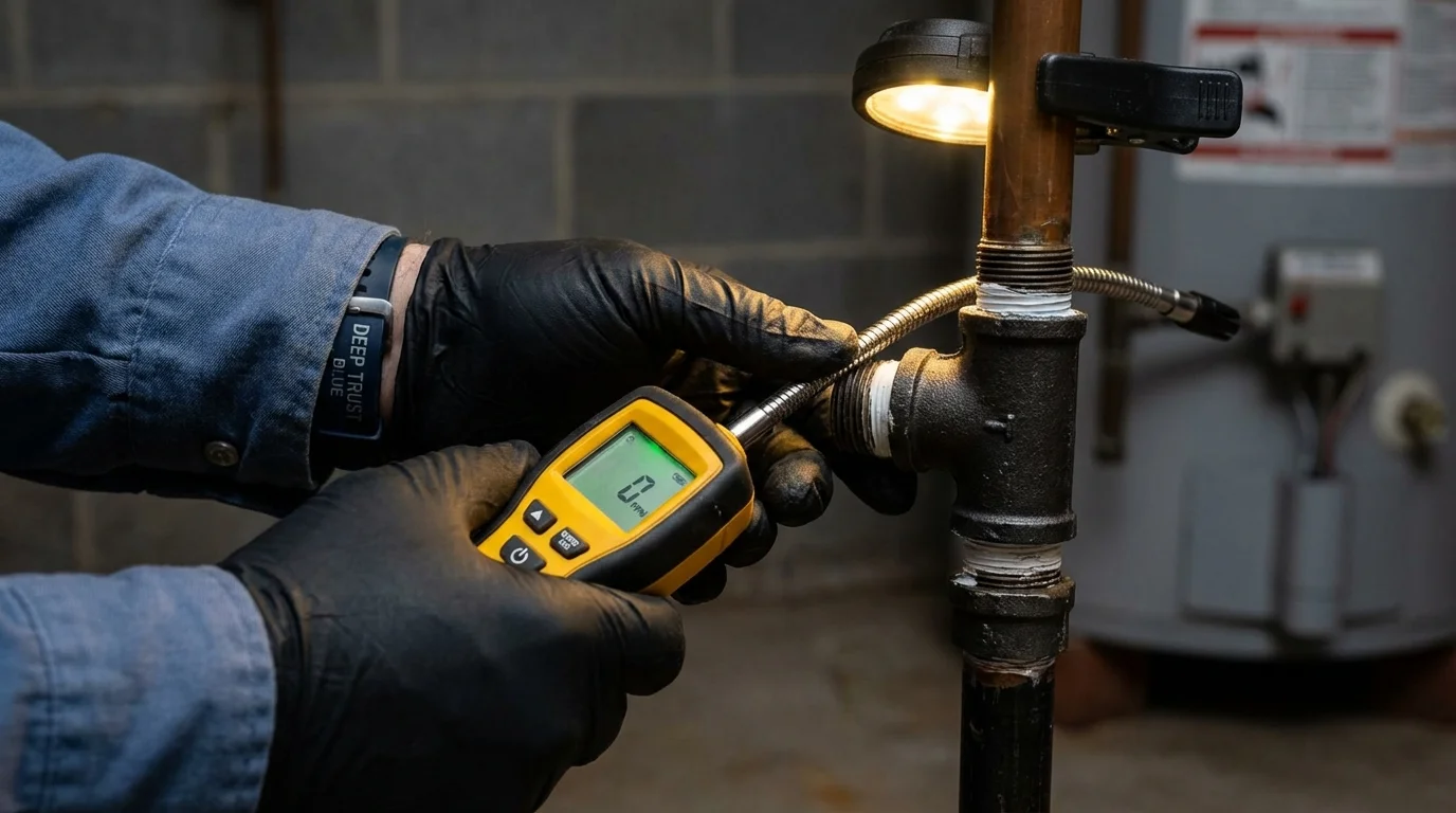 Gas leak detection with electronic sniffer by Johns Plumbing LLC in Weyers Cave